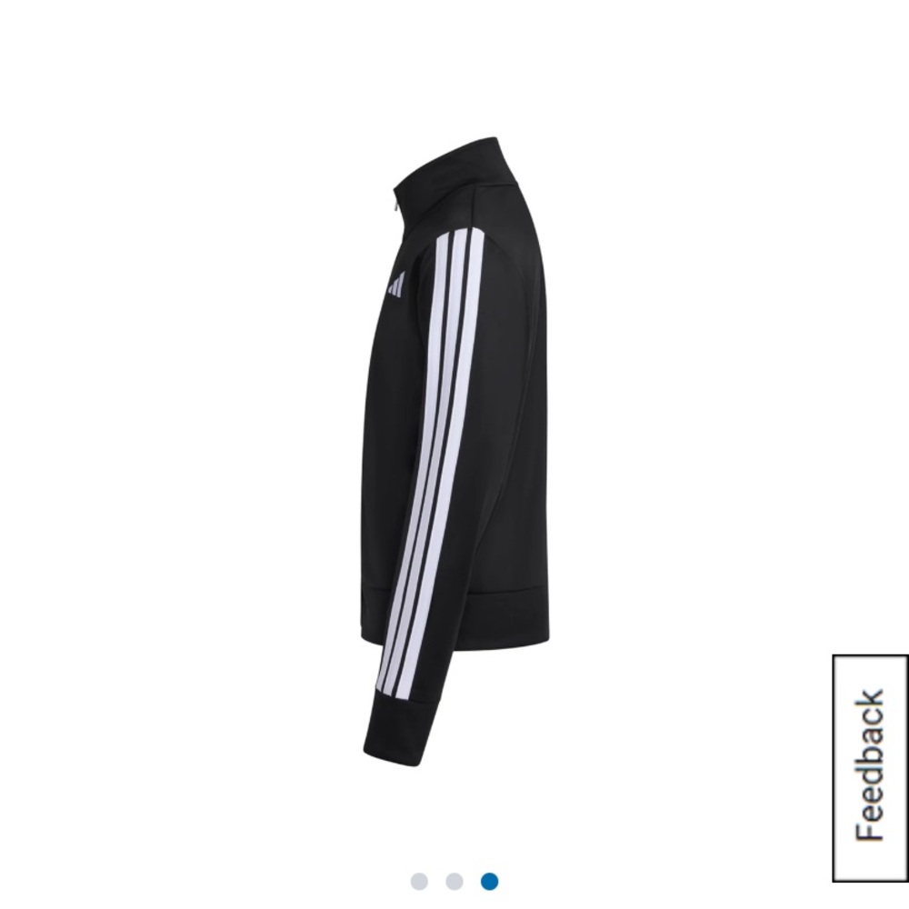 Adidas Boys Black and White Track Jacket - Picture 3 of 5
